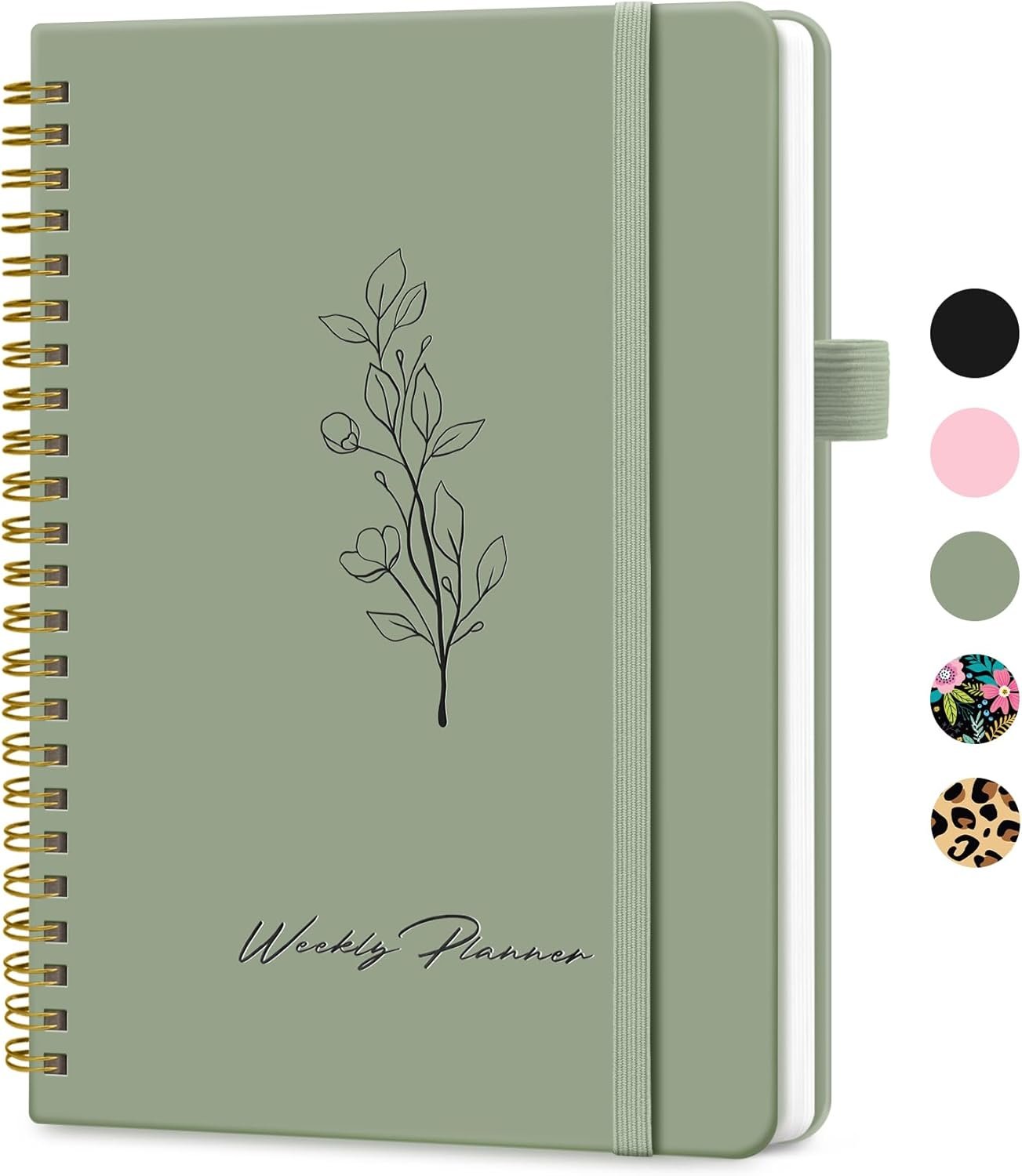 Undated Weekly Planner, Weekly To Do List Notebook with Goal & Habit Tracker Organizer, A5 Weekly Planner Notebook with Spiral Binding, 6.1″ x 8.2″ – Green