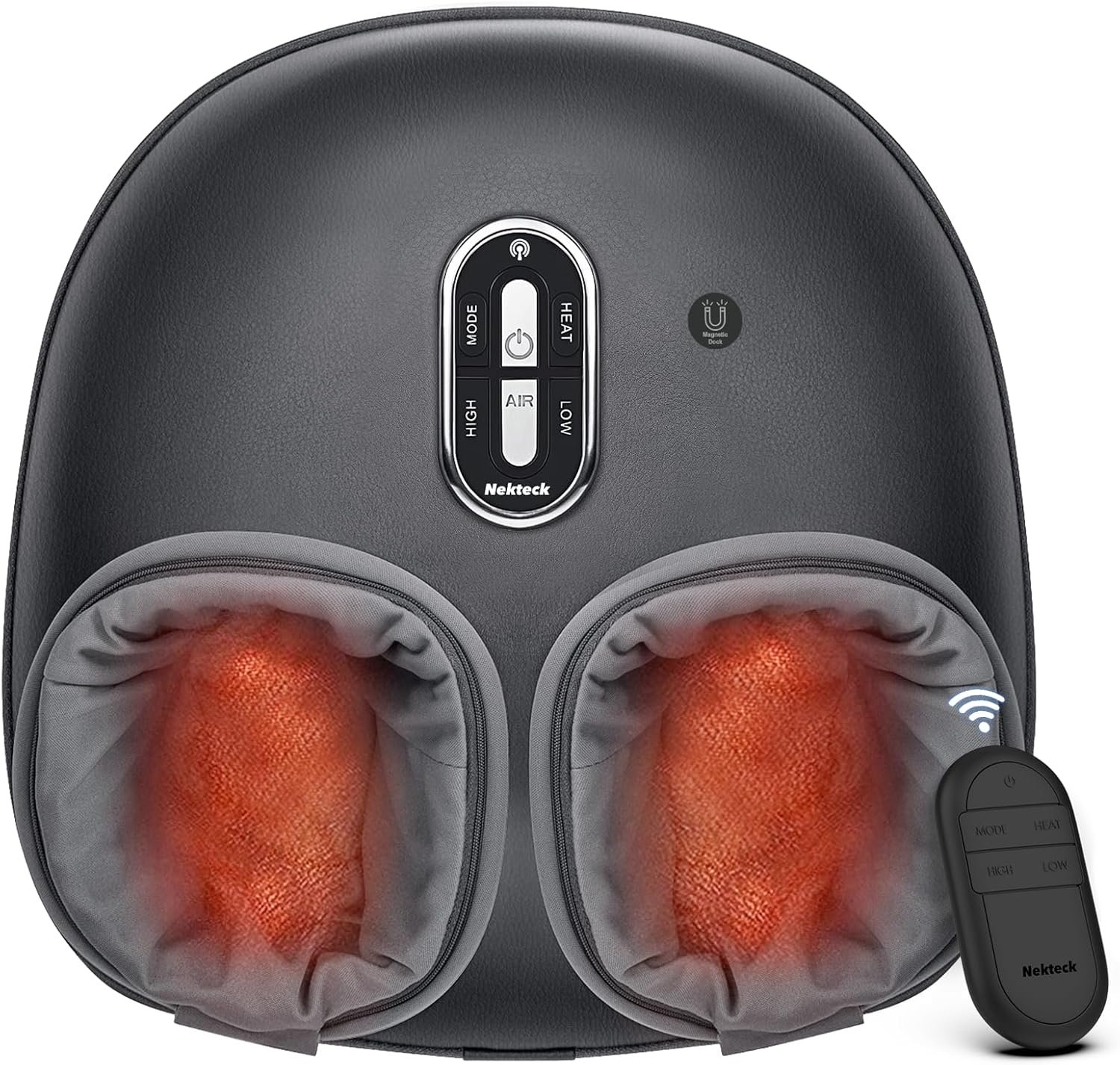 Nekteck Foot Massager with Heat: 2026 Upgraded Remote Control Shiatsu Feet Massager for Plantar Fasciitis, Deep Kneading Therapy Air Compression Massage Tools for Foot Health Men Women
