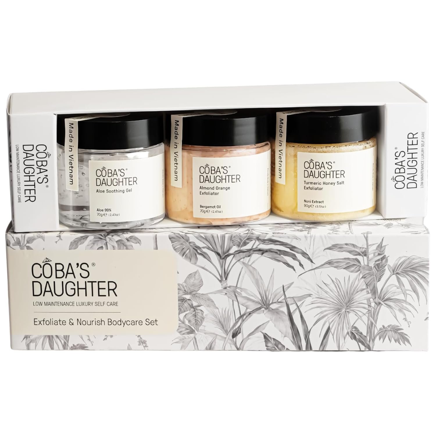 COBA’S DAUGHTER Luxury Spa Gift Set for Women | 3-Piece Mini Body Care Trio, Birthday Gift Set & Mother’s Day Gift for Woman, Travel Size Self-Care Gift (Honey Turmeric, Almond Orange, Aloe Vera)