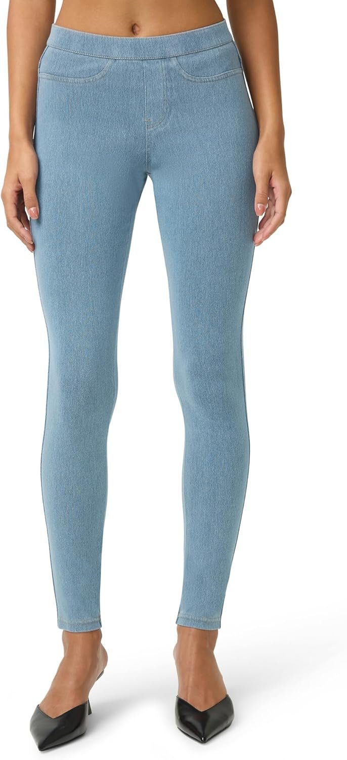 No nonsense Women’s Classic Denim Leggings, Jeggings for Women with Real Back Pockets, High Waisted Stretch Jeans