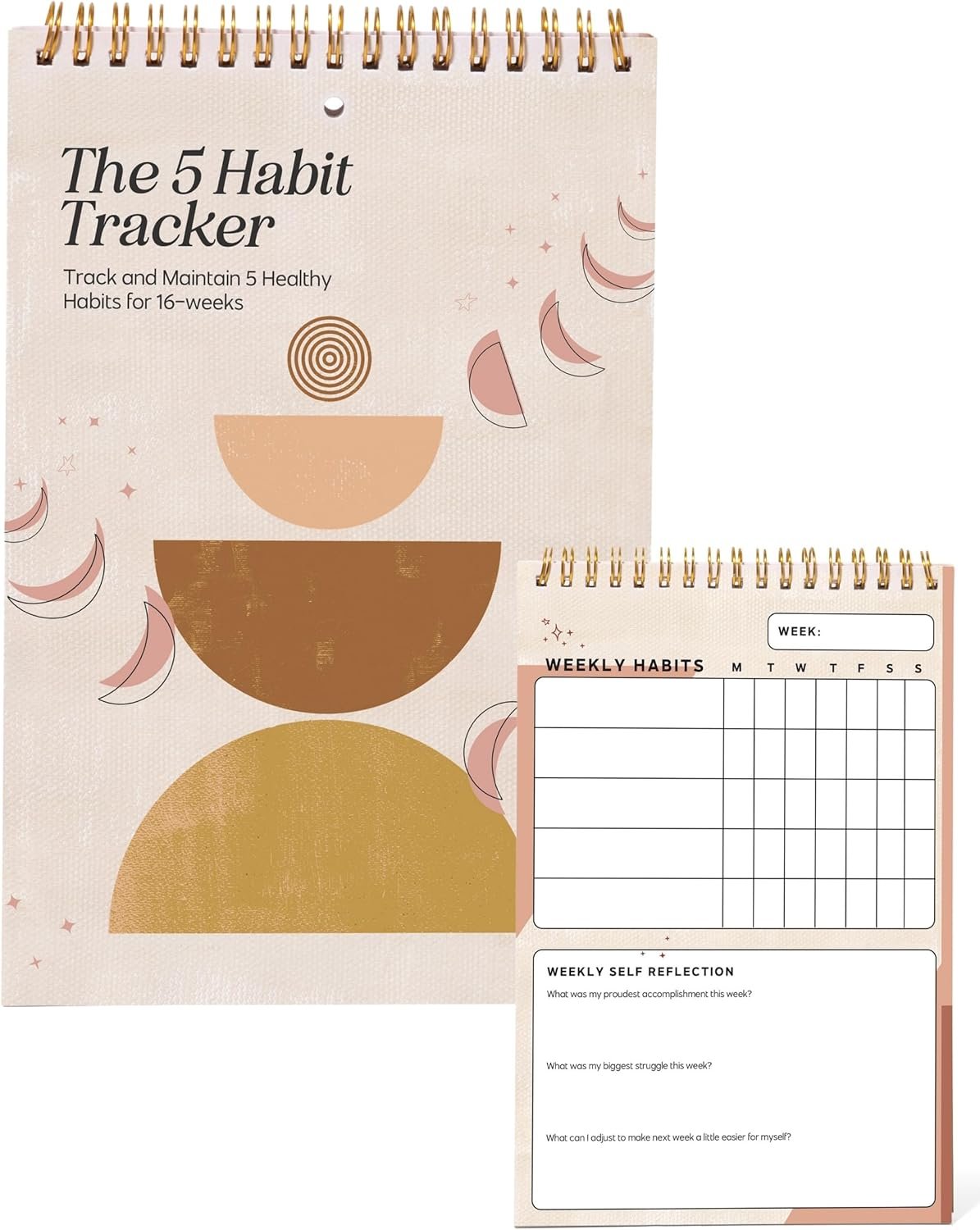 I Know Collection Weekly Habit Tracker Journal – 17-Week Goal Planner & Self-Care Journal – Spiral-Bound Wellness & Productivity Tracker – Daily, Weekly, and Monthly Habit Calendar