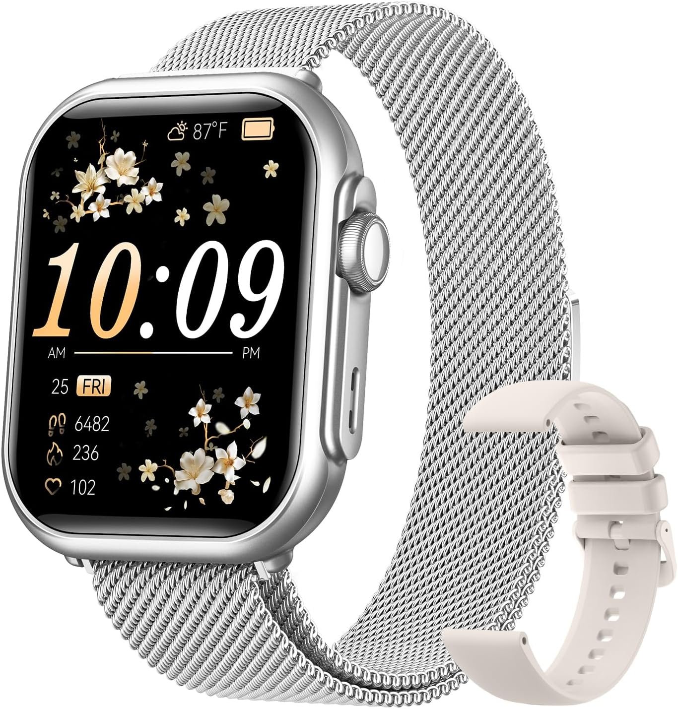 1.83″ HD Smart Watch, 30 Days Battery Life, Sleep/Heart Rate/SpO2/Blood Pressure Monitor, Calls/Messages/Notifications, 5ATM 110+ Sports Modes Fitness Tracker Watch, for Women & Men/ Android & iPhone