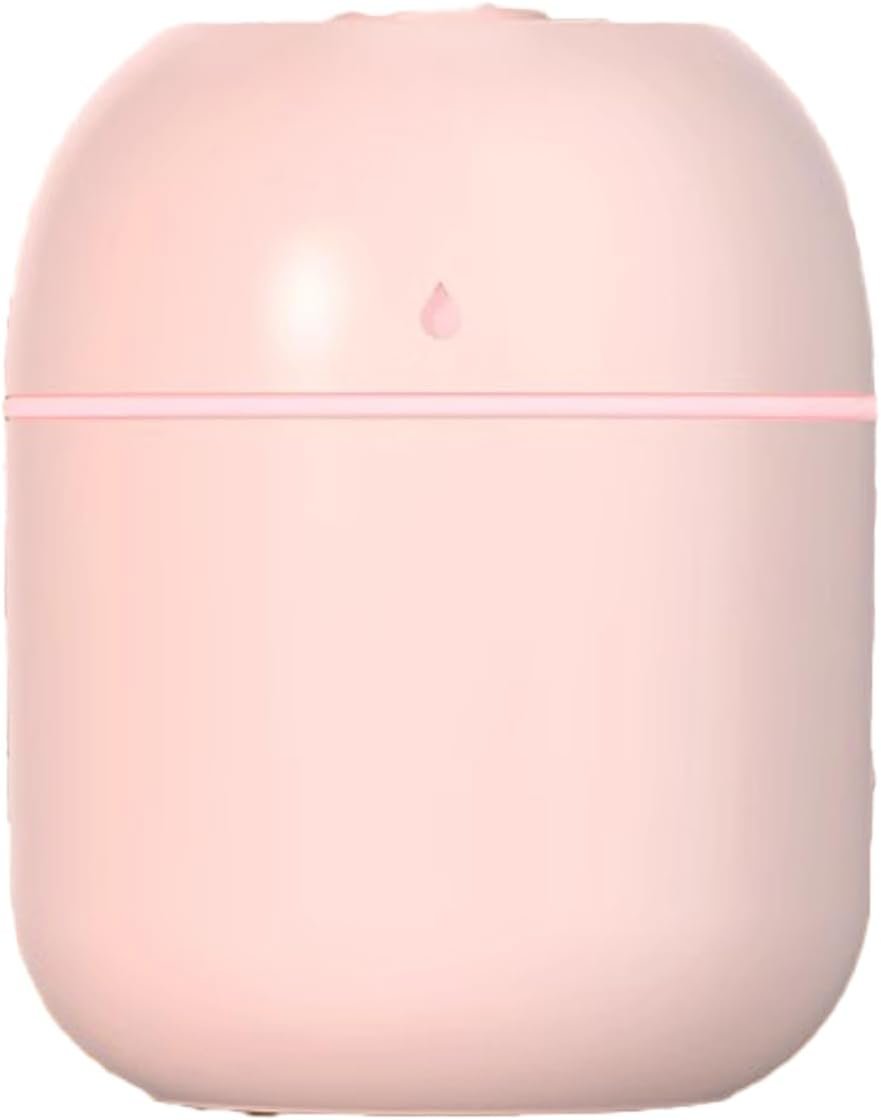 Portable Mini Humidifier Small Cool Mist Humidifier Personal Desktop USB Powered Super Quiet for Travel Car,Office,Baby Bedroom, Night Light, 2 Mist Modes, Auto Shut-off (pink)