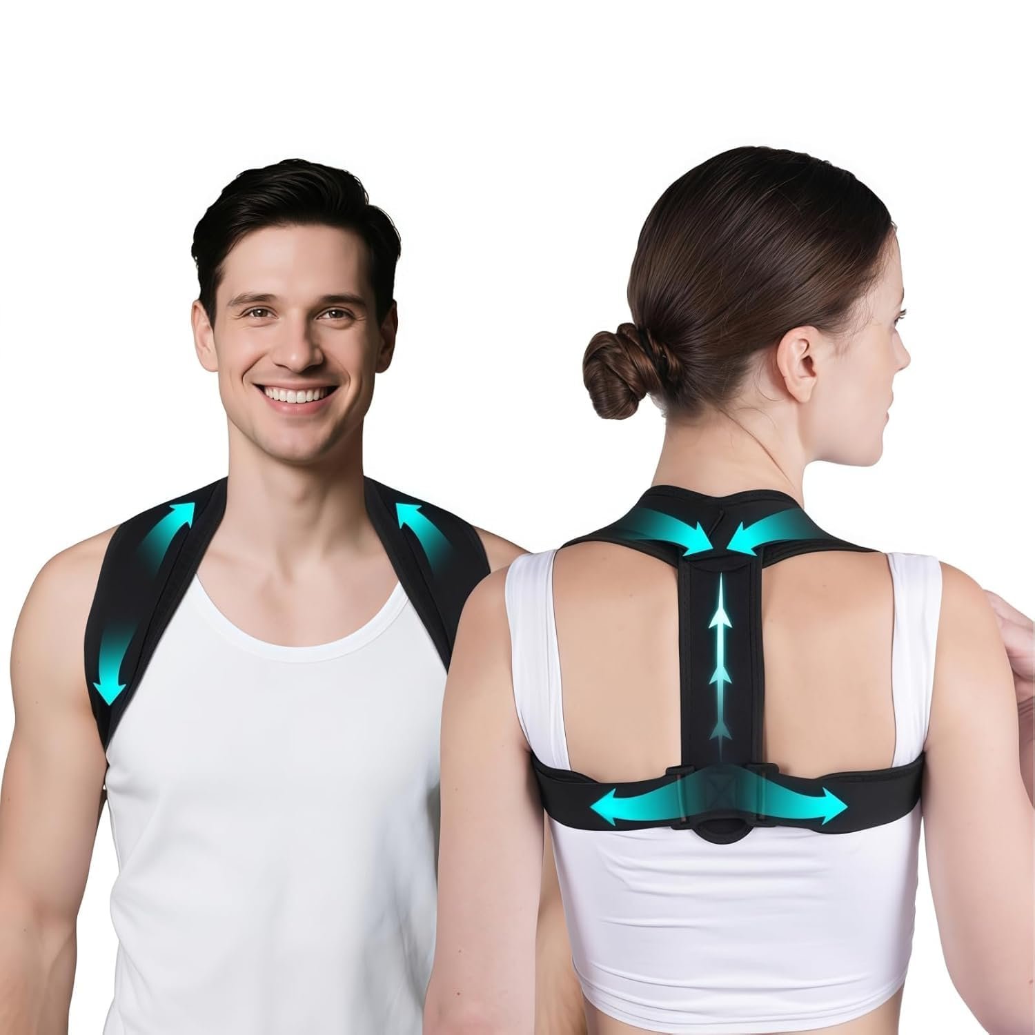 Posture Corrector for Women & Men – Adjustable Upper Back Brace Straightener Suitable for Lumbar