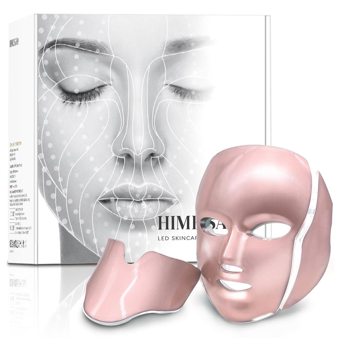 HIME SAMA Led Face Mask, FSA/HSA Eligible, 7 Colors Light Mask for Face, Blue & Red Light Face Mask Anti-aging, Korean Professional Technology Led Light Mask for Face and Neck A-021