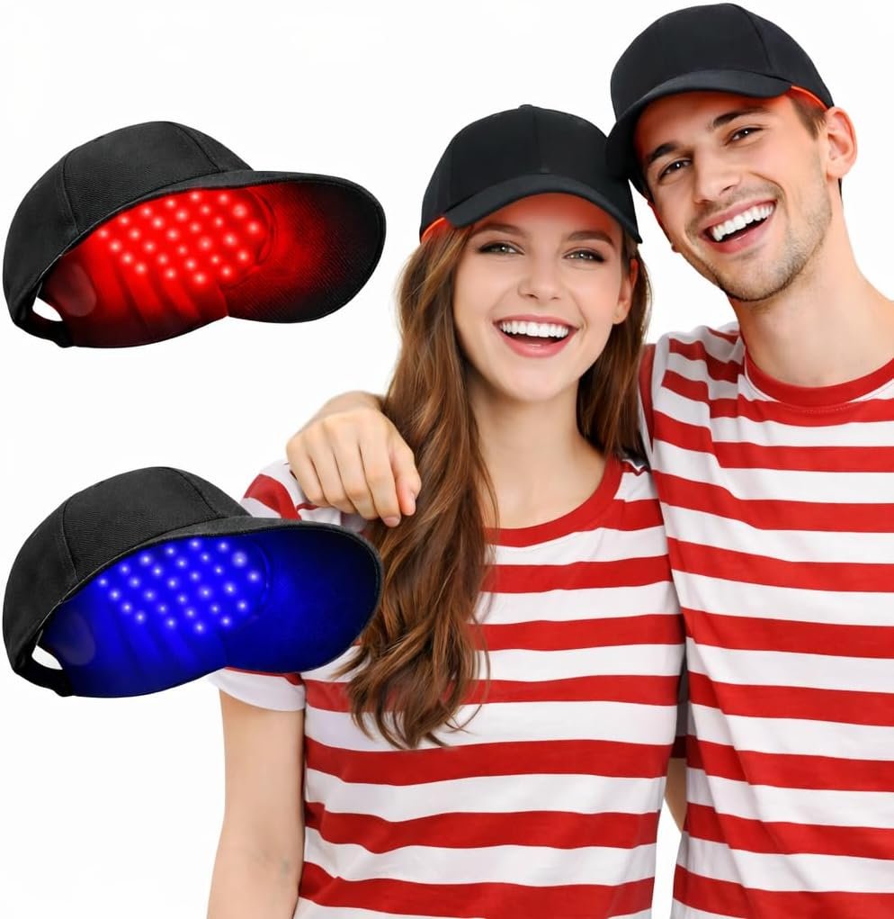 Laser Hair Growth Cap, FDA Cleared 650nm LLLT Red Light Therapy – Alternative for Targeted Hairline & Thinning Crown, Scalp Care Device, Rechargeable for Men & Women – Black