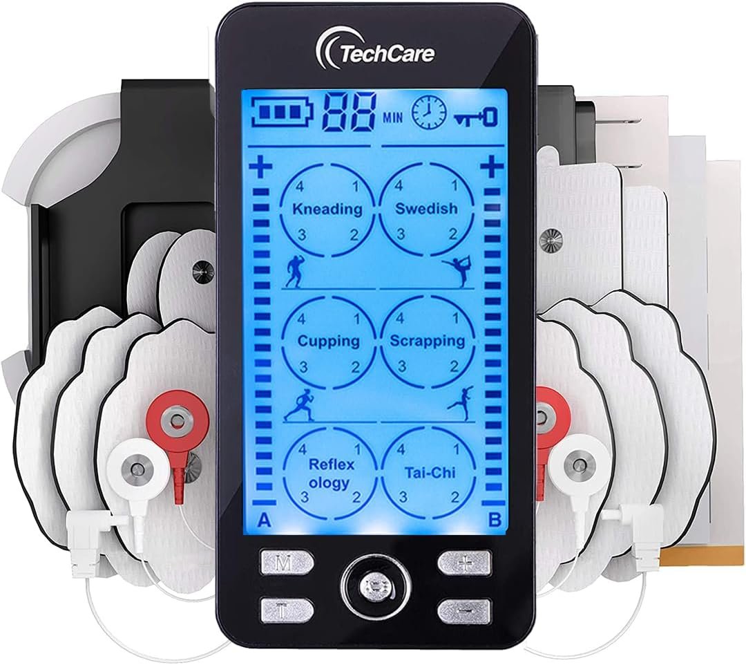 TENS Unit Muscle Stimulator EMS Machine for Pain Relief Dual Channel Electric Pulse Circulation Massager,Rechargeable Therapy Device for Back Neck Sciatica Muscle Recovery