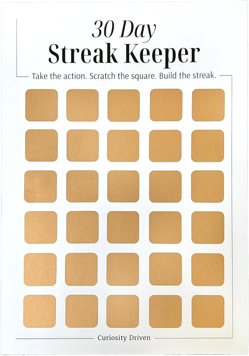 Daily Habit Tracker for Women – 30-Day Goal & Productivity Chart with Scratch-Off Motivation (8.3″ x 11.7″) | The Streak Keeper with Encouraging Prompts & Bonus Habit Guide