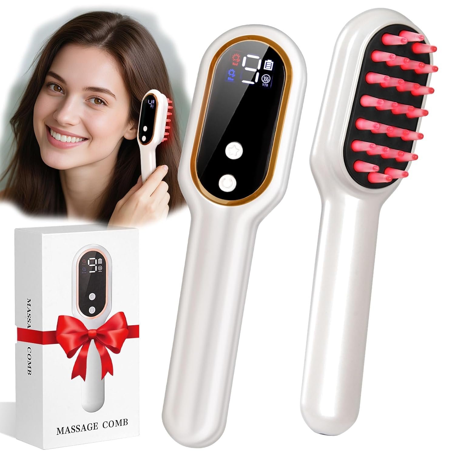 Laser Therapy Hair Growth Comb, Red Light Hair Brush for Hair Care, Red Light Therapy for Hair Growth