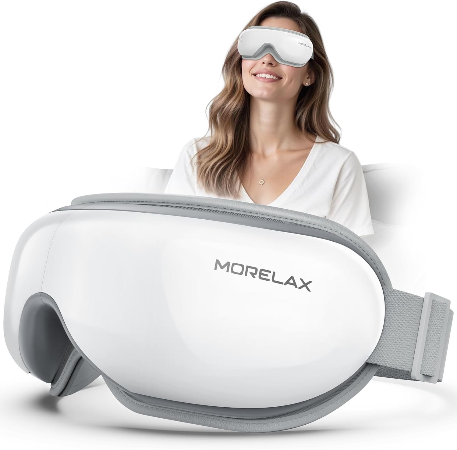 Morelax Fathers Dad Day Gifts,Eye Massager with Heat & Bluetooth Music, Birthday Gifts for Women, Reduce Eye Strain, Headache Relief and Improve Sleep,Gift for mom/Sister/Wife