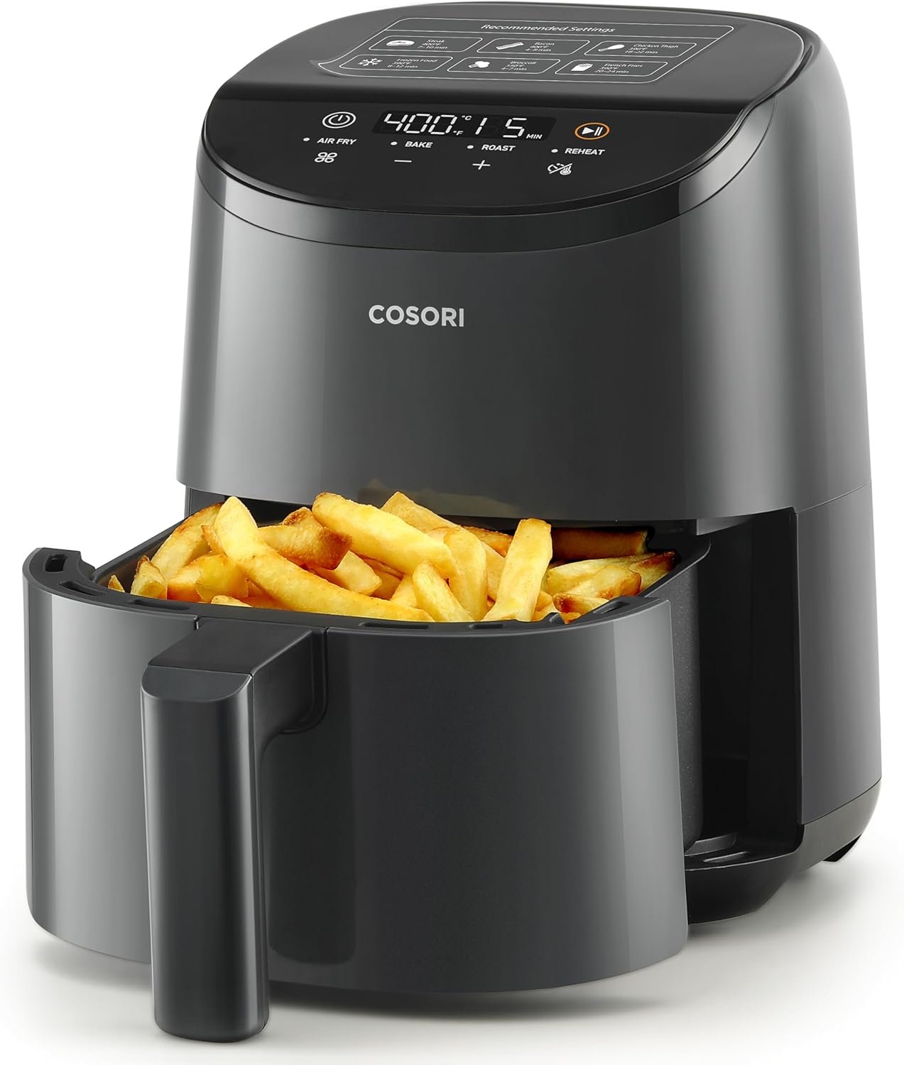 Cosori Air Fryer 2.1 QT, Small & Mini 4-in-1 airfryer Ideal for Simple Meals and Snack, Easy to Leftover Food to Crispy, Up to 97% Less Oil, 30 In-App Recipes, Nonstick & Dishwasher-Safe Basket
