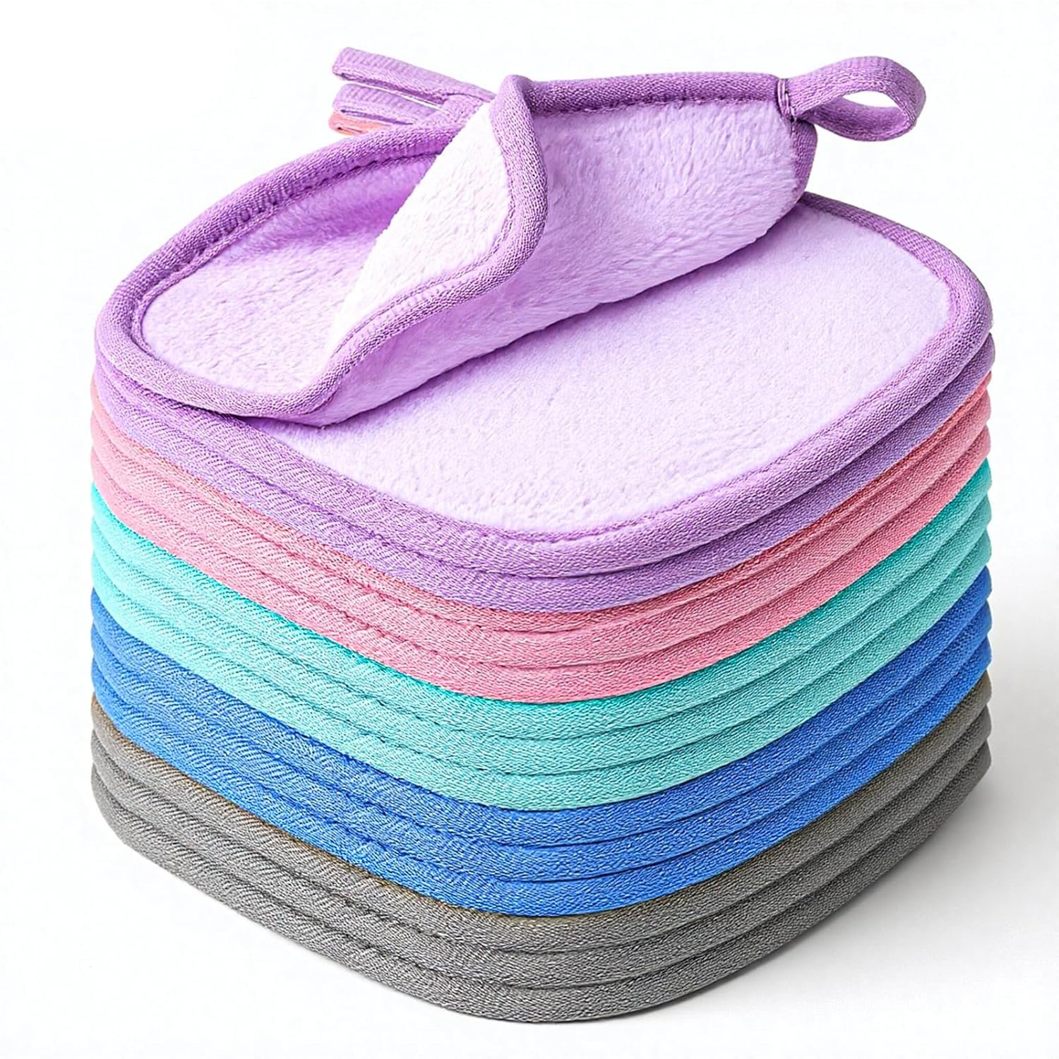 15 PCS Makeup Remover Cloths Pads Reusable Make up Removers Towels 6″ Small Square Face Cloths Reusable Face Towels Erase Your Faces for Women, 6 X 6 Inch