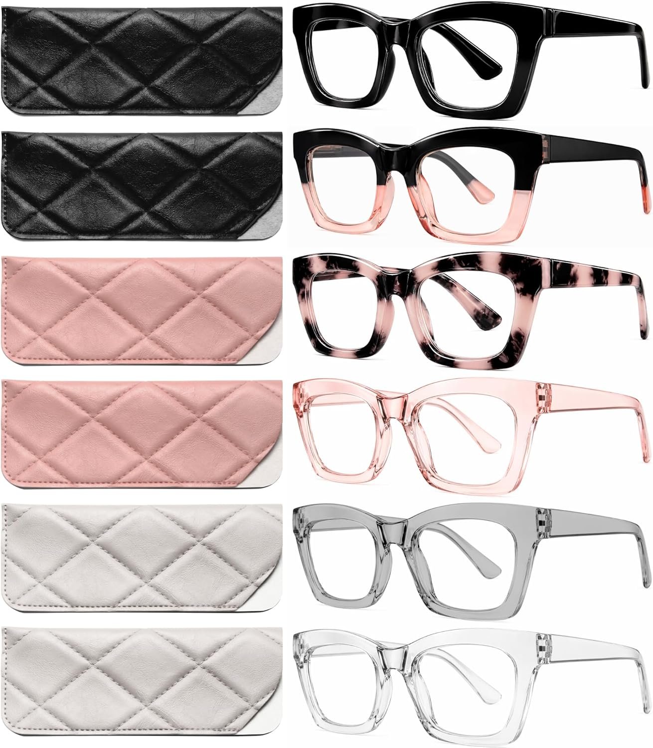CCVOO 2.0 Style Reading Glasses for Women, Stylish Eyeglasses, Blue Light Readers, Cheaters, (A1 Mix)