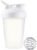 Blender Shaker Bottle w. Classic Loop Top & Stainless Whisk Ball-Perfect for Protein Shakes and Pre Workout (Clear Body-16 Oz, White/Clear)