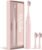 MySmile DY156 Electric Toothbrush for Adults, Rechargeable Sonic Battery Toothbrush Portable with 3 Brush Heads, 2 Mins 5 Modes Smart Timer, 45000VPM, One Charge for 60 Days – Pink