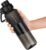 OLDLEY 32oz Frosted Clear Water Bottle, BPA-Free Tritan Plastic Reusable Water Bottle with Fast-Flow Spout Lid, Wide Mouth Leakproof Sports Drinking Bottle for Gym, School, Office, Travel,Black