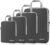 Gonex Compression Packing Cubes, 4pcs Expandable Storage Travel Luggage Bags Organizers (Deep Gray)