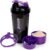 XTK Shaker Bottle Protein Shaker Bottles with Storage and Mix Ball, 16OZ Sports Water Bottle with Pill Organizer,Leak Proof Portable Shaker Bottles for Protein Mixes and Pre Work Out,BPA Free(purple)
