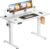 Sweetcrispy Electric Standing Desk Adjustable Height, 48×24 Inch Sit Stand Up Home Office Desks Computer Workstation PC Work Table with 3 Memory Preset Splice Wood Board Metal Frame, White