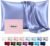 Silk Pillow Cases Mulberry Silk Pillowcases Soft Breathable Both Sided Natural Silk Pillowcase with Zipper Beauty Sleep Silk Pillow Cases 1 Pc for Gift (Standard, Cornflower Blue)
