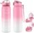 SLUXKE 32oz Insulated water bottle with 2 Lids (Straw and Chug Lid), 18/10 Stainless Steel Water Bottle BPA Free, Double Wall Vacuum Wide Mouth Insulated Water Bottle for Men, Women & Kids PINK WHITE
