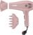Conair Hair Dryer with Retractable Cord, 1875W Blow Dryer, 3 Heat Settings, 2 Speeds, Blow Dryer with Diffuser and Concentrator Attachments, Ionic + Tourmaline Technology, Matte Light Pink