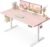 OffiGo Electric Height Adjustable Standing Desk, 48 Inch Pink Computer Desk for Women Girls, Sit Stand Table for Home, Office, Bedroom
