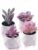 CADNLY Fake Succulent Plant Set – Artificial Desk Plants for Women Desk – Realistic Faux Succulents in Ceramic Pots – Mini Purple Decor for Bedroom Bathroom Office Shelf 4 Pack