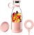 OTPEIR Portable Blender for Shakes and Smoothies with 11.83 Oz Travel Cup and Lid,Durable Stainless Steel Blades for Juice Blending Performance, Pink