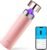 Vsitoo Smart self cleaning Insulated Water Bottle, 15oz Stainless Steel Vacuum Flask, AI Self-Clean, 30-Day Battery Life, BPA-Free, Magnetic Charging, Portable Travel Mug Gifts for Men Women, Pink