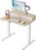 HUANUO 32 x 21 inch Small Electric Standing Desk with 2 Drawers, C-Clamp Mount Compatible, Height Adjustable Sit Stand Desk, Home Office Stand Up Desk with 4 Memory Height Settings, Light Walnut