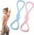 Figure 8 Resistance Band, 2PCS Figure 8 Resistance Bands for Women & Men, Non-Slip Handles Rubber Band for Arms, Back, Shoulder Stretch with Handles (Pink+Blue)