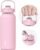 TOURIT 32 oz Insulated Water Bottle, Stainless Steel Sports Water Bottles With Top Handle, Double-Wall Travel Thermal Water Flask, BPA Free Leakproof Water Bottle for Sports and Travel,Pink