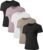 Kinglaman 5 Pack Women’s Short Sleeve Basic T Shirts Tees, Slim Fit Crew Neck Tshirt Summer Tops for Casual Workout Trendy