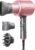 Wavytalk Hair Dryer, Blown Away Ionic Hair Dryer for Curly Hair with Diffuser, 1875W Fast Drying Blow Dryer with Ceramic Technology, 3 Attachments for All Hair Types, Light and Quiet, Rose Gold