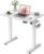 FEZIBO 32″ Small Electric Standing Desk Adjustable Height, 3 Memory Height Settings, Sit Stand Up Desk for Home Office & Computer Workstation, White