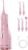Water Flosser for Teeth Cleaning: Cordless Portable Water Dental Pick, 4 Modes Rechargeable Oral Irrigator with 5 Nozzles, 300ML IPX7 Waterproof Electric Flossers for Braces, Travel & Home Use, Pink