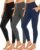 NEW YOUNG 3 Pack Leggings with Pockets for Women,High Waisted Tummy Control Workout Yoga Pants