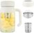 32oz Glass Water Bottle, Tea Bottle with Infuser & Handle, BPA-Free Leakproof Wide Mouth Large Tea Infuser cup for Hot or Cold Drinks, Loose, Fruit (White)