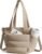 BAGSMART Lunch Bag Women Small Insulated Tote with Lunch Compartment Quilted Lightweight Puffy Tote Bag for Work, Travel, Outdoor, Camel
