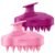 HEETA Hair Scalp Massager Shampoo Brush 2 Pack, Soft Silicone Bristles to Remove Dandruff, Waterproof Hair Scrubber for Both Wet Dry Use, Suitable for Men & Women (Pink & Purple)