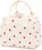 LOVELYWIND Insulated Strawberry Lunch Bag for Women, Stylish Corduroy Tote with Aluminum Lining, Large Capacity Reusable Cooler for Work, Travel, Beach or Picnic, Beige Cream Water-Resistant Lunch Box