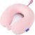 Fabuday Memory Foam Neck Pillows for Travel – Airplane Pillows for Sleeping with Attachable Snap Strap Soft Washable Cover, Flight Pillow for Traveling, Car, Office, Provide Head Neck Support Pink