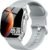Smart Watch, 2.01″ AMOLED Curved Touchscreen Fitness Watch for Men Women, IP68 Waterproof, 24/7 Heart Rate/Sleep Monitor, Fitness Tracker with Pedometer, 120+ Sports Modes, Watch for Android iOS Gray