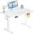DUMOS 40 Inch Electric Standing Desk Height Adjustable, Sit to Stand Up Computer Workstations Work PC Table Home Office Study Writing Gaming Desks with Memory Presets for Walking Pad, Bedroom, White