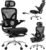 Alllion Ergonomic Mesh Office Chair, Home Desk Chair Comfy High Back with Adjustable Lumbar Support, 3D Headrest, Flip-up Arms, Big and Tall Reclining Computer Gaming Chairs for Men Women, Black