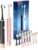 Aneebart Black & Pink Electric Toothbrush for Adults, 2 Pack Toothbrush，USB Rechargeable Sonic Toothbrush with 12 Brush Heads, Smart Timer, 6 Modes, 2-Hour Fast Charge Last 30 Days