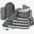 CherryNow Compression Packing Cubes, 7 Set Packing Cubes Compression, Travel Essentials, Travel Organizer for Shoes, Clothing, Grey