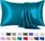 Silk Like Satin Pillowcase Standard Size, Teal Smooth and Cooling Satin-Silk Pillow Cases for Hair and Skin with Envelope Closure, Gift for Women Men, 2 Pack (20×26, Teal)