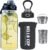 34oz tea bottle with infuser – Large Capacity Glass Water Bottle, With Time Mark, Stainless Steel Tea Strainer,Sleeve, BPA Free,For hot or cold drinks, coffee, tea and water